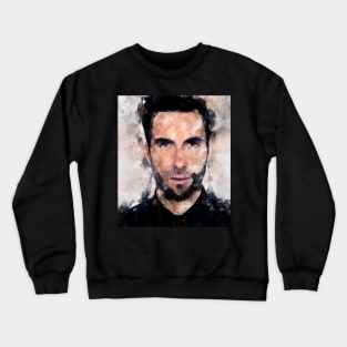 Adam Levine pop Portrait watercolour painting Crewneck Sweatshirt